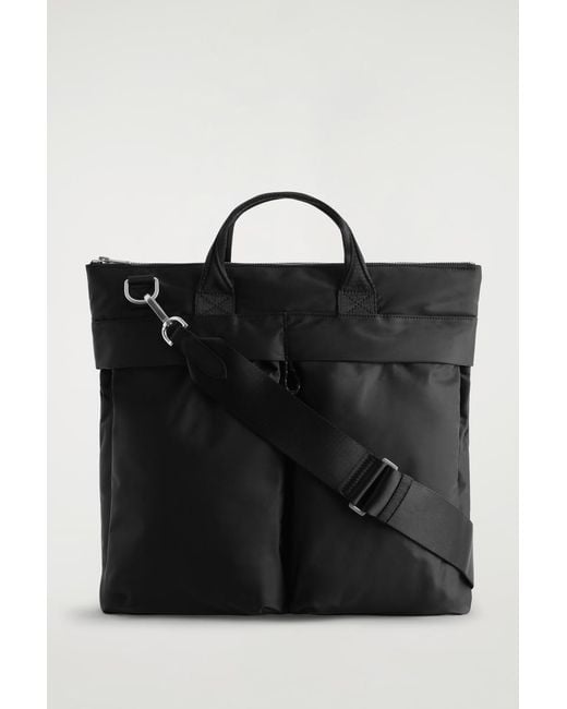 COS Black Transit Messenger Bag for men