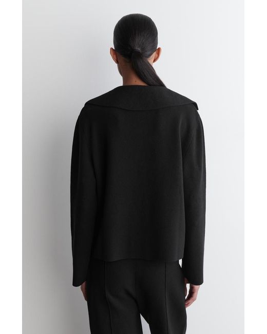 COS Black Collared Knitted Jacket
