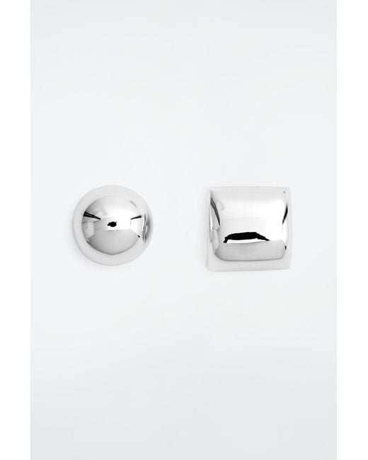 COS Black Mismatched Stud Earrings