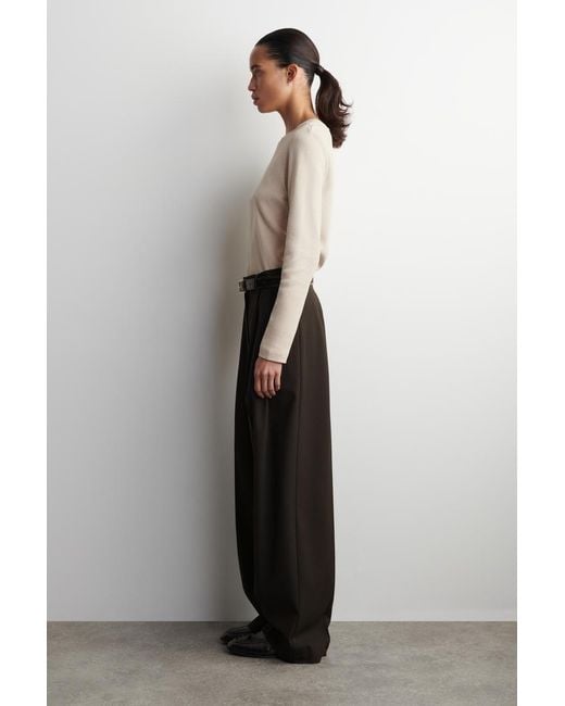 COS Natural Cotton-Jersey Long-Sleeved Top
