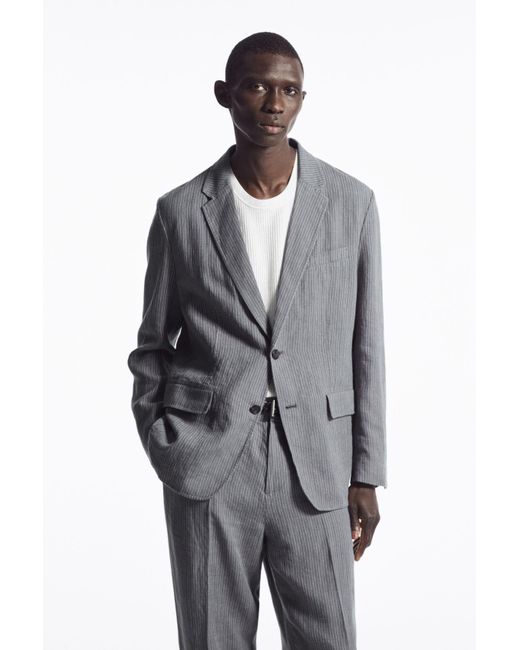 COS Gray Unstructured Linen Blazer - Regular for men