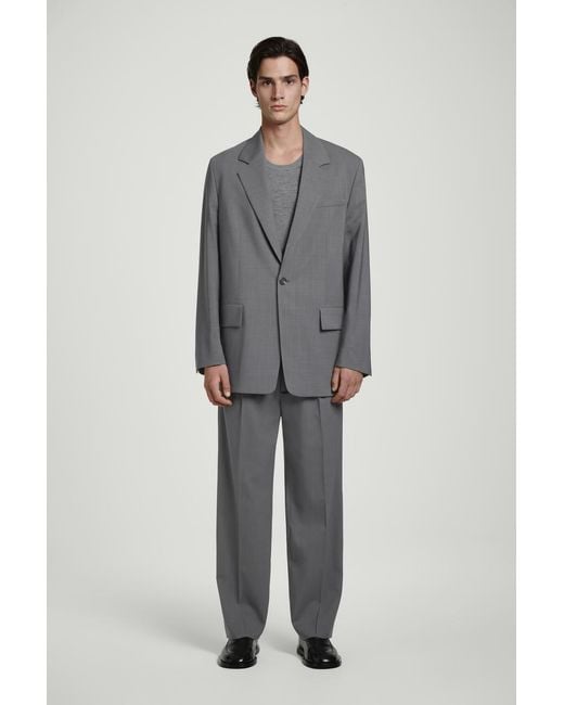COS Gray Fluid Lightweight Wool Blazer for men