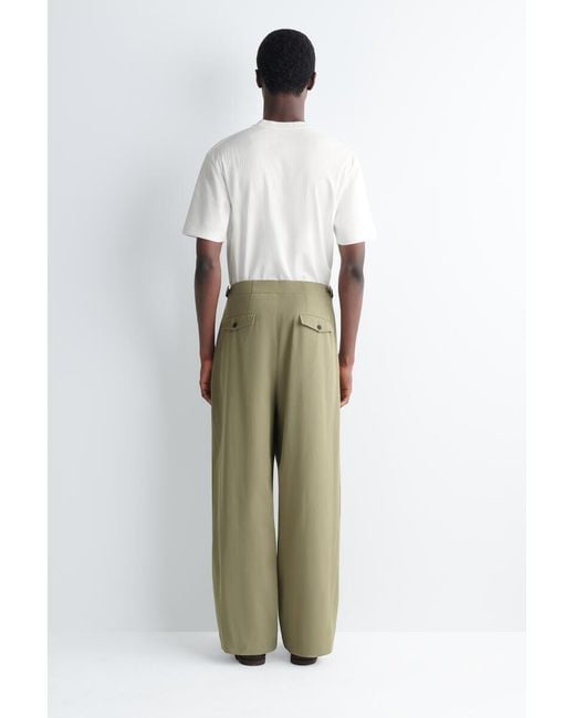 COS Green Pocket-Detail Relaxed-Fit Wide-Leg Pants for men