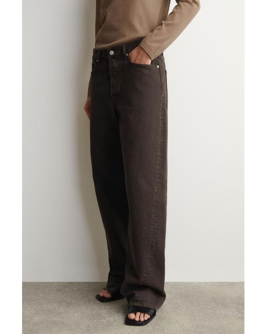 COS Brown Facade Straight-Leg Jeans