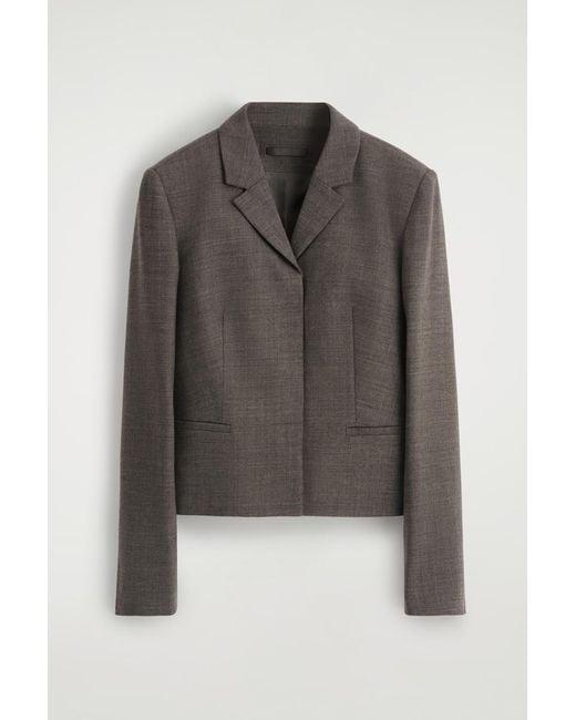 COS Black Slim Waisted Wool Blazer