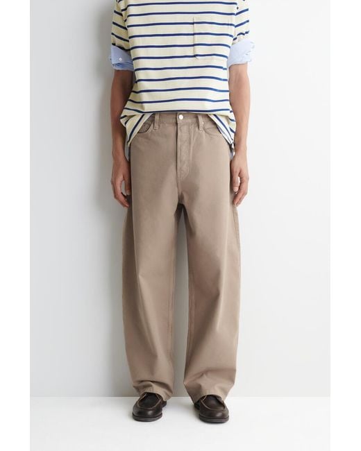 COS Natural Mallow Relaxed-Fit Barrel-Leg Jeans for men