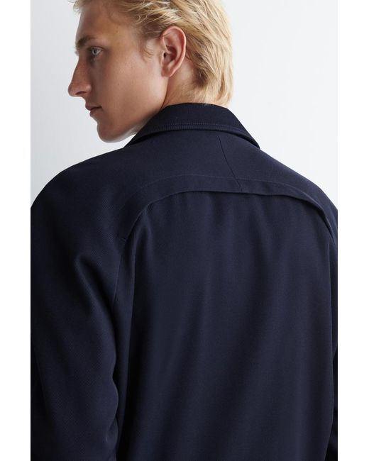 COS Blue Wool-Blend Double-Breasted Jacket for men