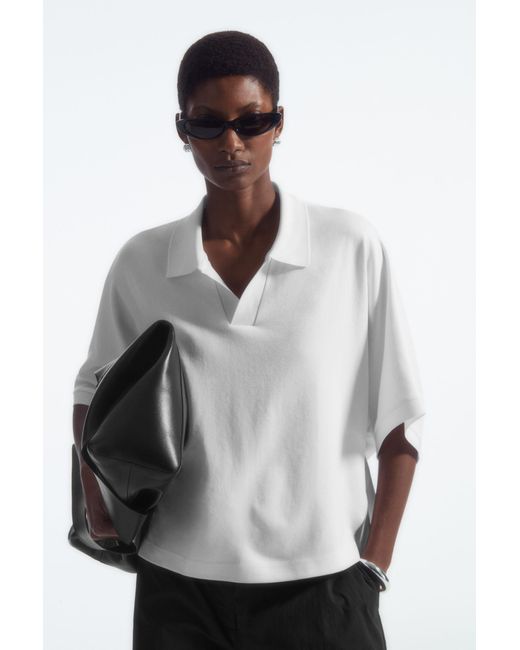 COS White Open-collar Polo Shirt