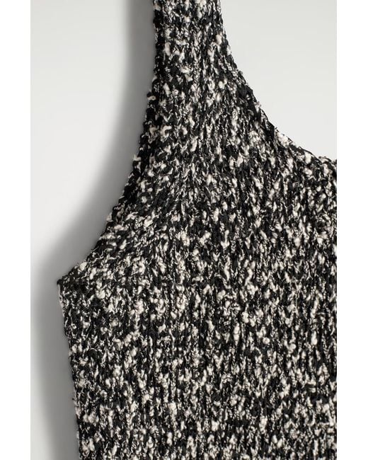 COS Gray Two-Tone Chunky Knitted Tank Top