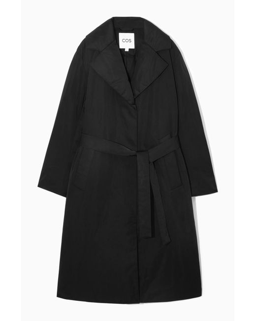 COS Black Belted Padded Shell Down Coat