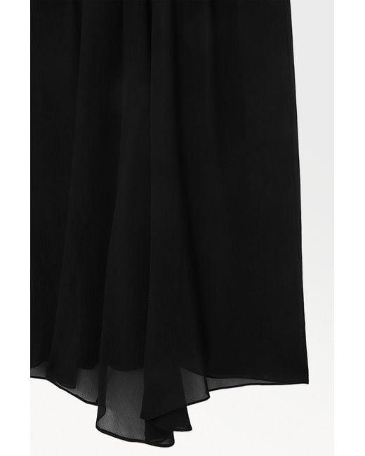 COS Black The Crinkled Silk-chiffon Maxi Skirt