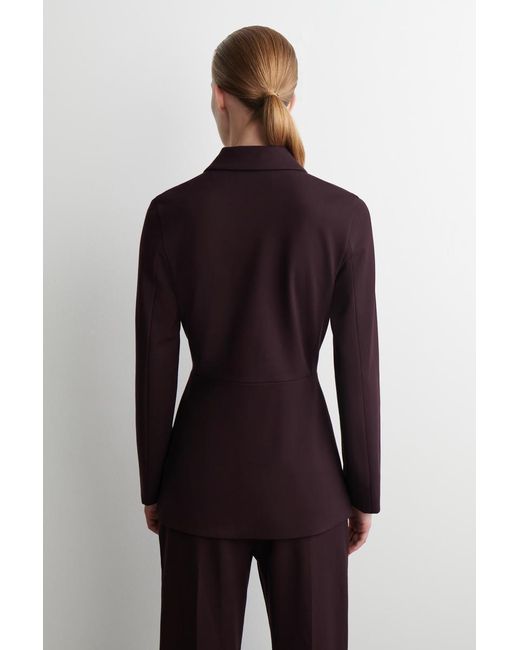 COS Purple Fluid Milano Wrap-Front Blazer