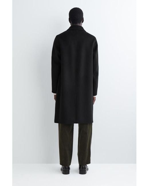 COS Black Double-Faced Wool Long Car Coat for men
