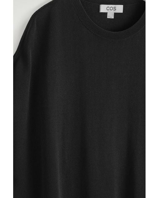 COS Black Circle-Cut Knitted Dress