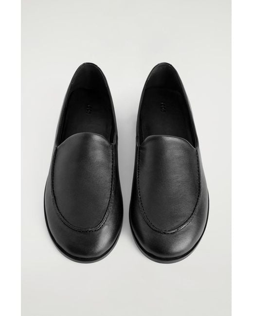 COS Black Classic Leather Loafers