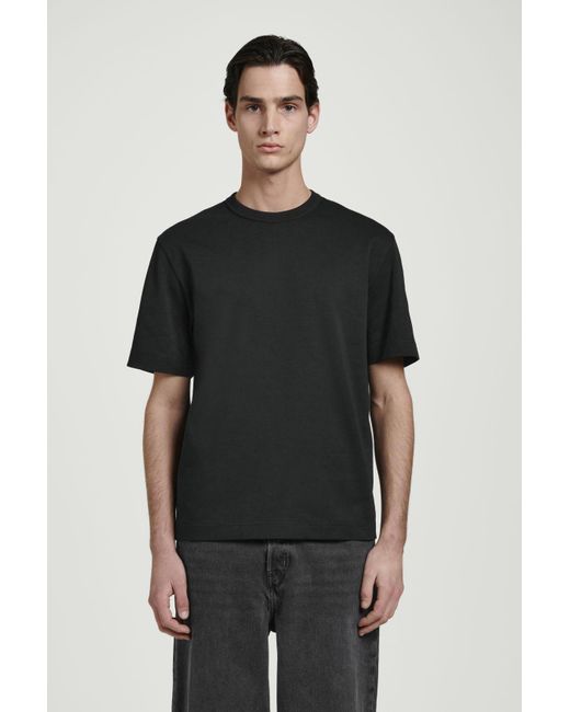 COS Black Relaxed Interlock Crew-neck T-shirt for men