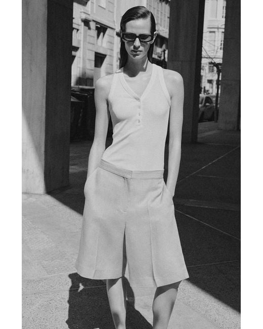 COS Natural Longline Tailored Shorts