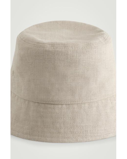 COS Natural Linen Bucket Hat for men