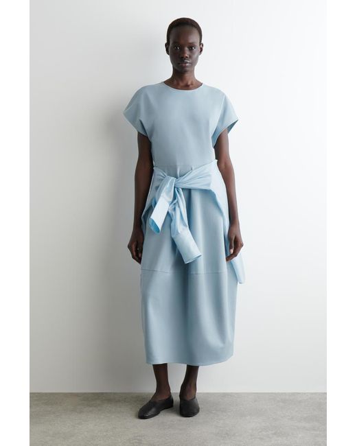 COS Blue Midikleid Aus Baumwolle