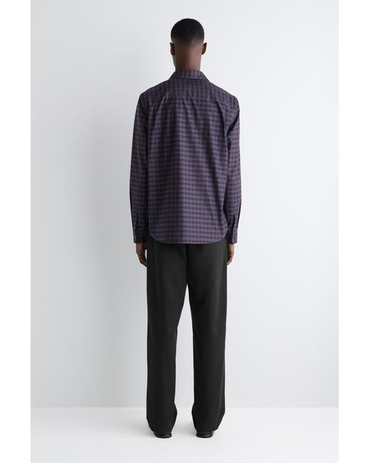 COS Purple Checked Cotton Shirt for men