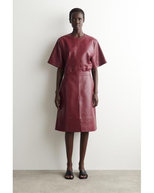 COS Panelled Textured-Leather T-Shirt