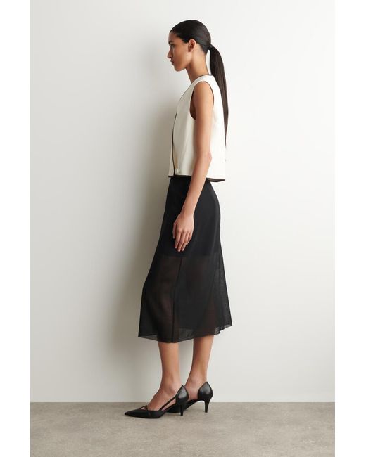 COS Natural Contrast-Trimmed Wrap Waistcoat