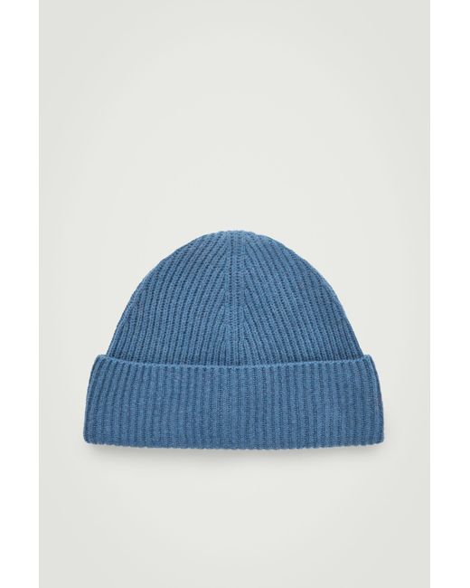 COS Blue Wool Beanie for men