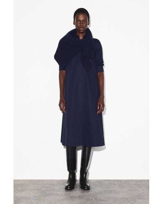 COS Voluminous Maxi Shirt Dress in Blue | Lyst