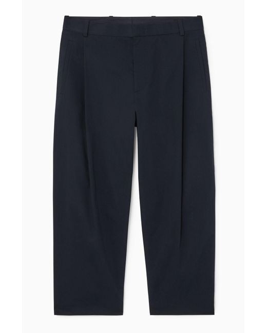 COS Blue Pleated Tapered Pants for men