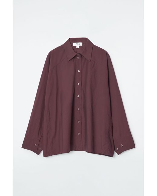 COS Purple Relaxed Double-cuff Shirt