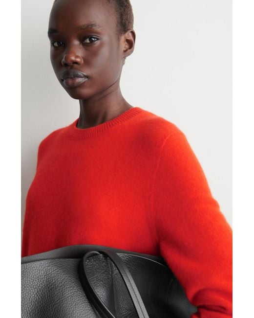 COS Red Cashmere Crew-Neck Sweater