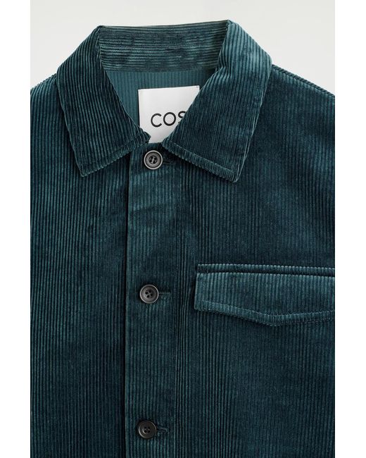 COS Blue Cotton-Corduroy Overshirt for men