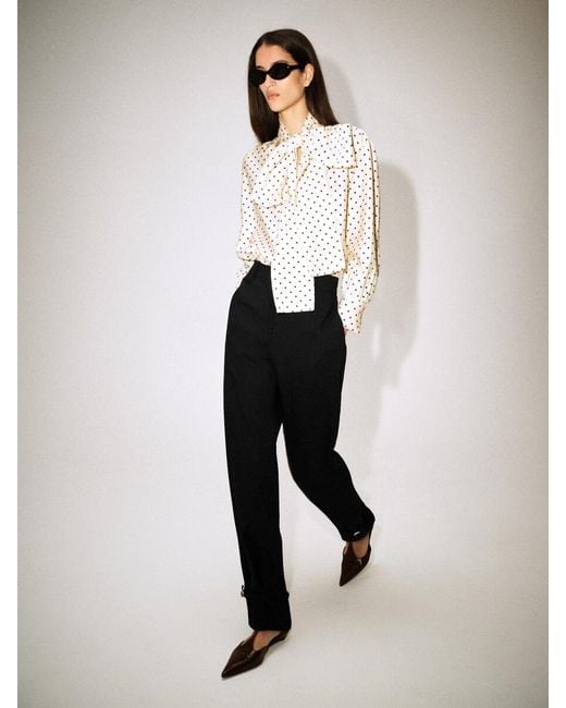 Camicia A Pois Con Sciarpa di COS in Natural