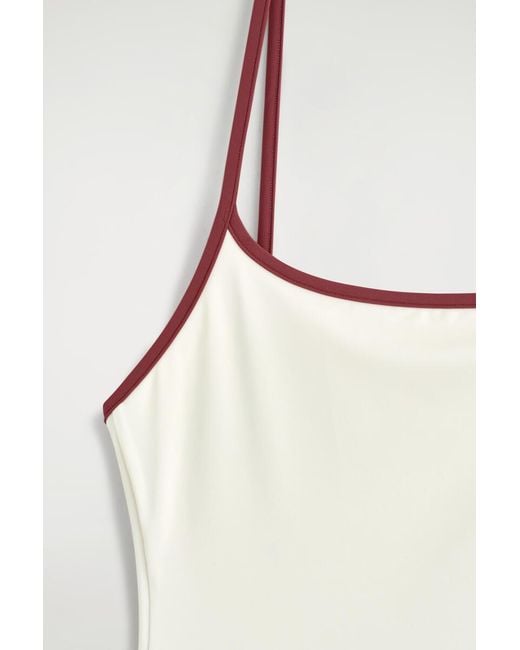 COS Natural Contrast-Trimmed Swimsuit