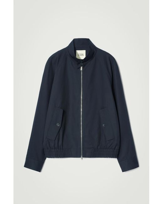 COS Blue Water-Repellent Harrington Jacket for men