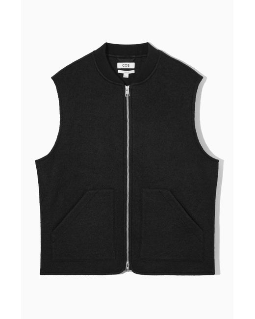 COS Black Boiled-wool Vest for men