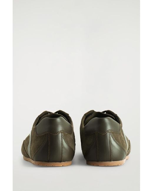COS Green Minimal Leather Trainers