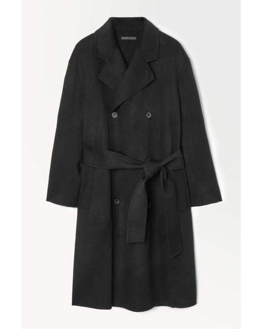 COS Black The Double-breasted Wool Coat for men