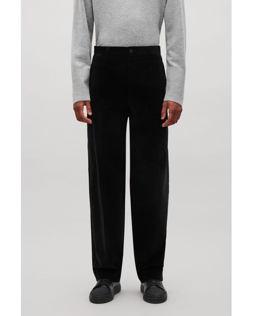 COS Wide-leg Corduroy Trousers in Black 