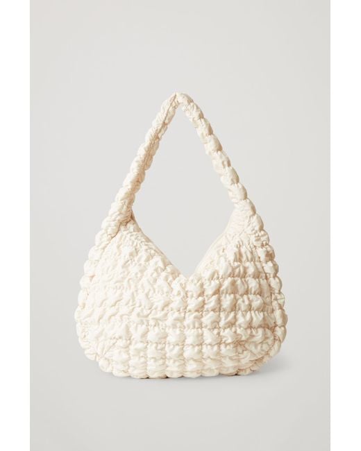 COS Quilted Oversized Shoulder Bag in Natural Lyst
