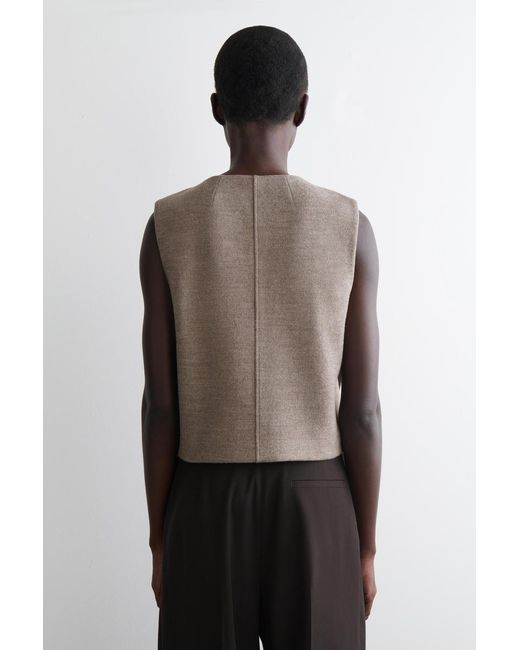 COS Gray Boiled Merino Wool Vest