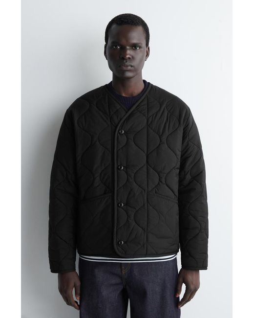 COS Black Reversible Quilted Jacket for men