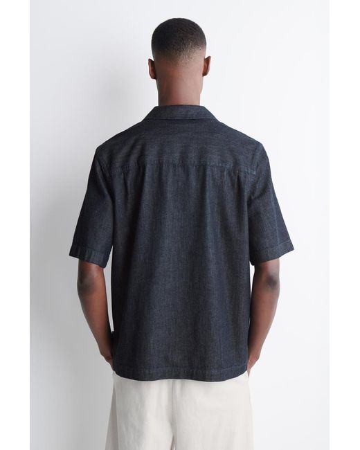 COS Blue Denim Popover Shirt for men
