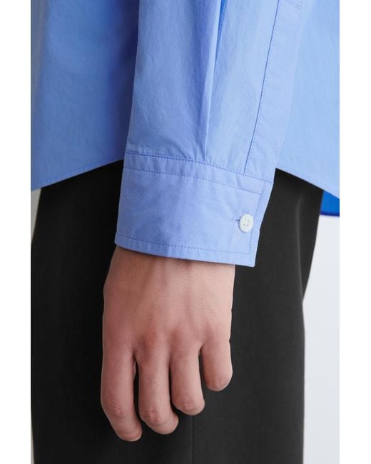 COS Blue Relaxed Pima Cotton Poplin Shirt for men
