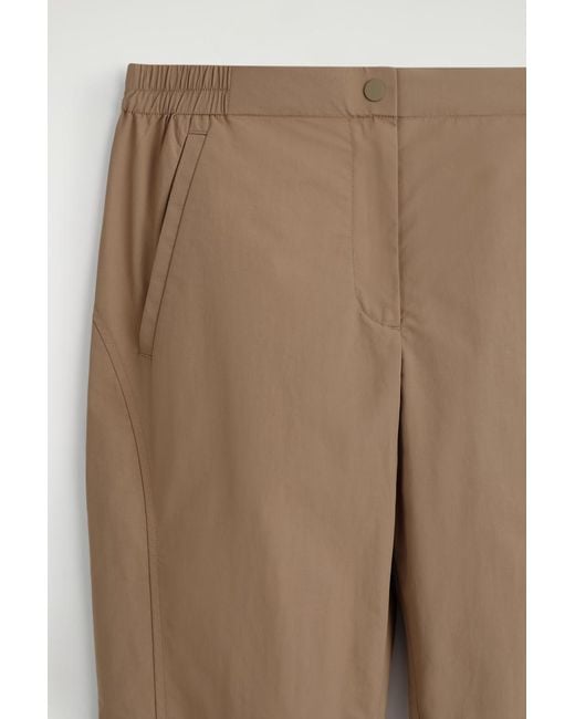 COS Natural Technical Nylon Barrel-Leg Pants
