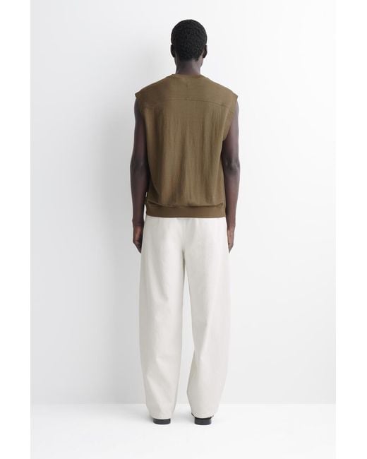 COS Green Jersey Tank Top for men