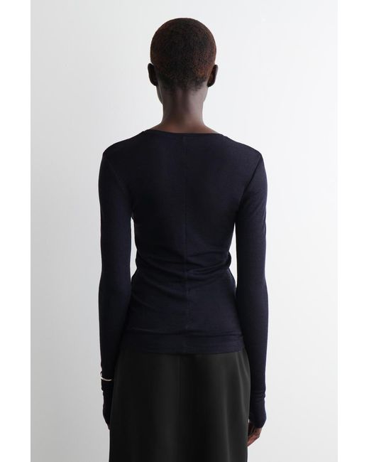 COS Blue Slim Merino Wool Top