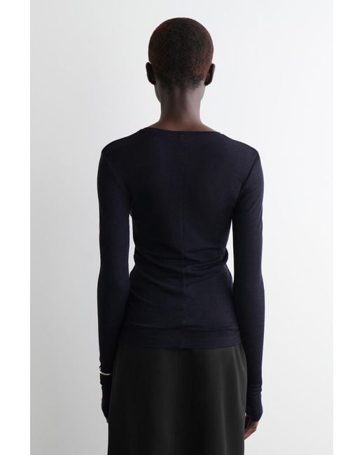 COS Blue Slim Merino Wool Sweater