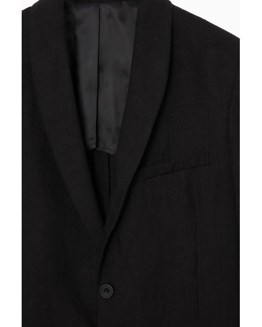 COS Black Regular Single-breasted Linen Blazer for men