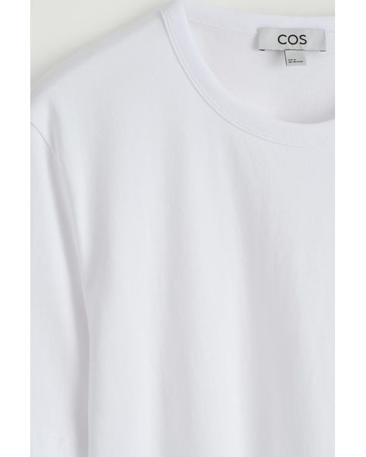 COS White Brushed-Cotton T-Shirt for men